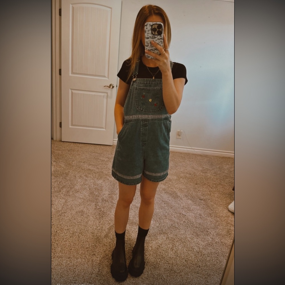 Vintage Hartstrings embroidered overalls